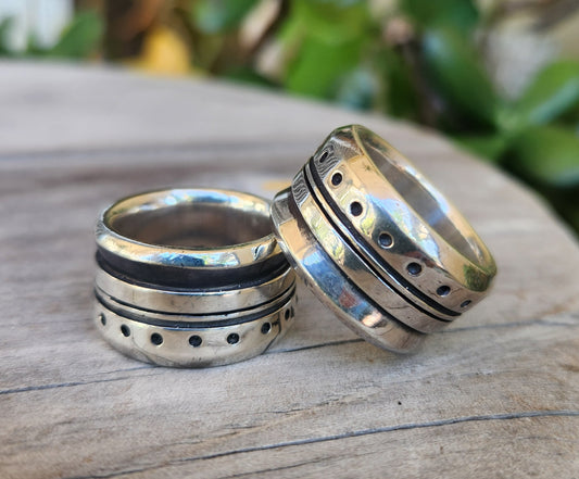 Heavy 16mm wide solid ring,925 sterling silver modern industrial band,handmade,rustic