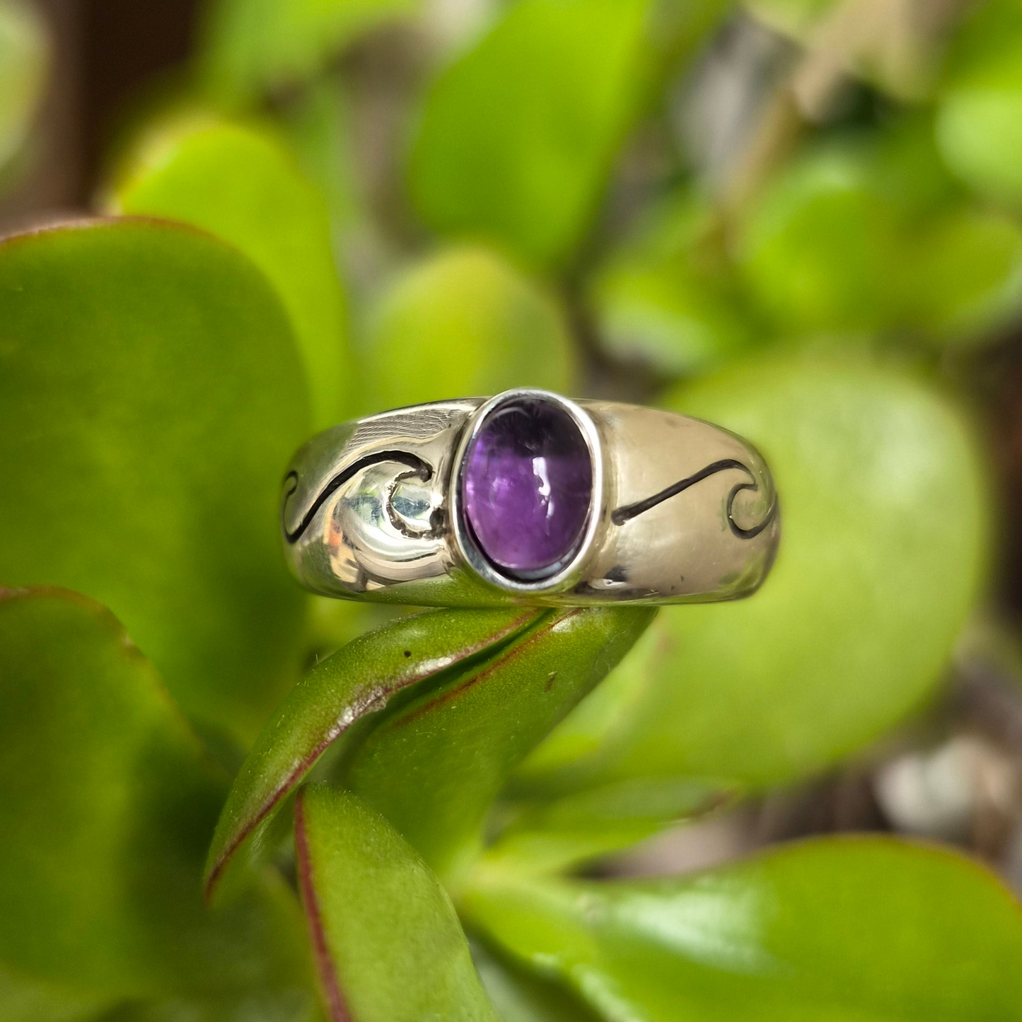Onyx wave ring,925 sterling silver,sailor surf,surfer,ocean jewelry,snorkel