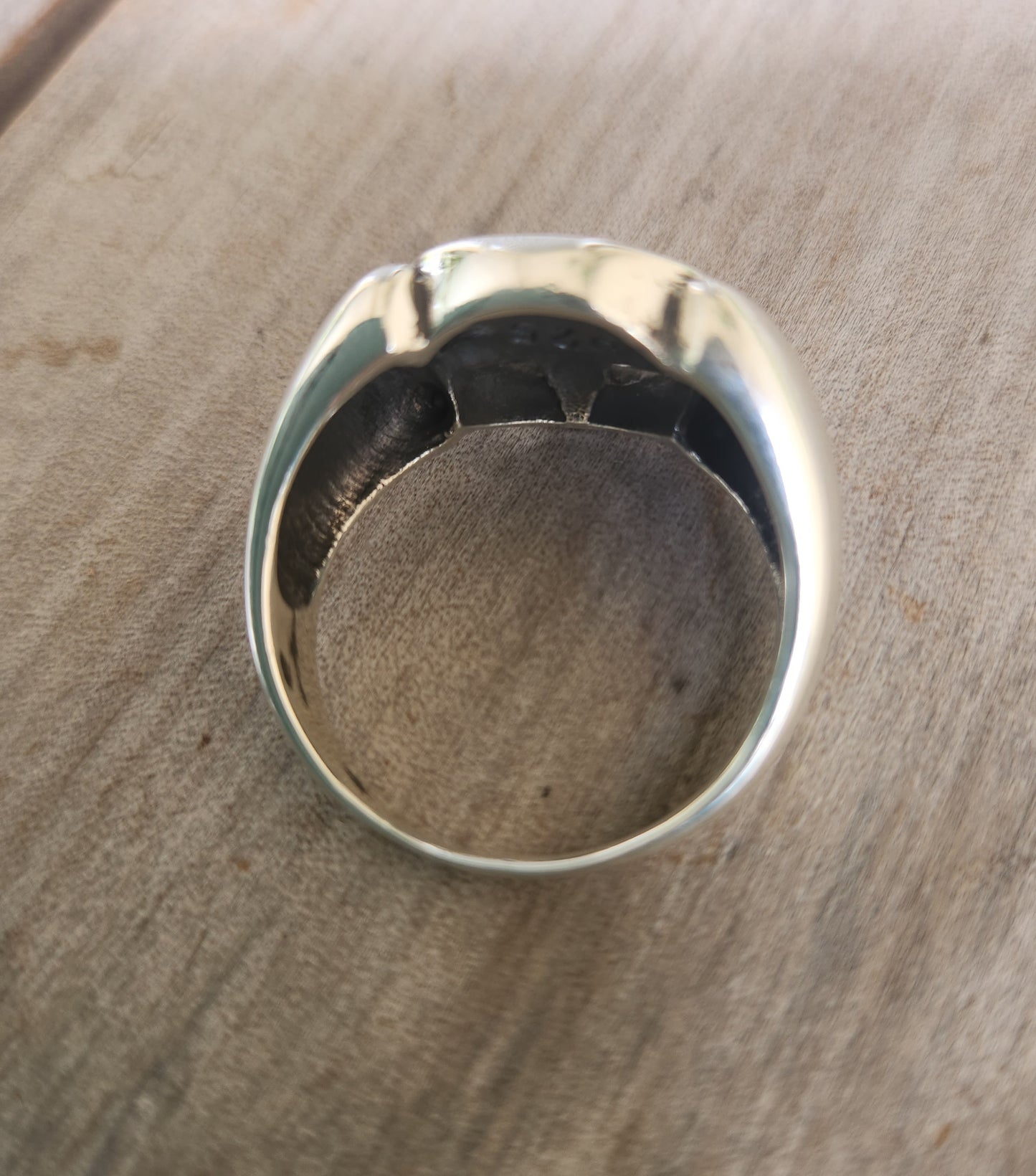 Large star ring,Sterling silver,black enamel star, size 14,caltex star,