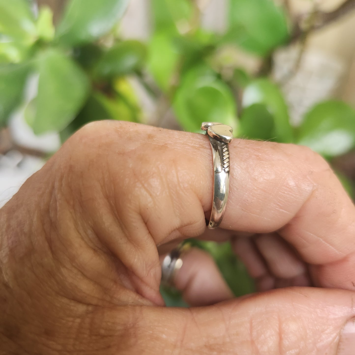 Heart ring,925 sterling silver,stacker band,halo,handmade,boho,goddess