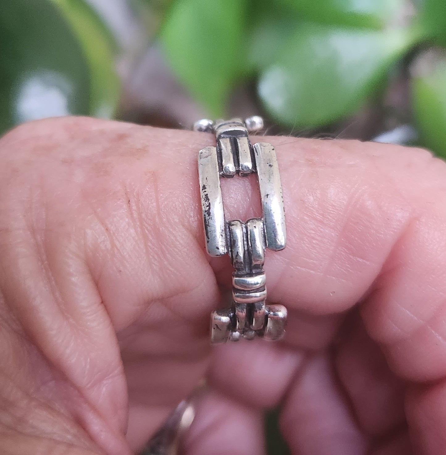 Chain link style ring, 925 sterling silver,fine wedding band,handmade,retro,boho,hipster,