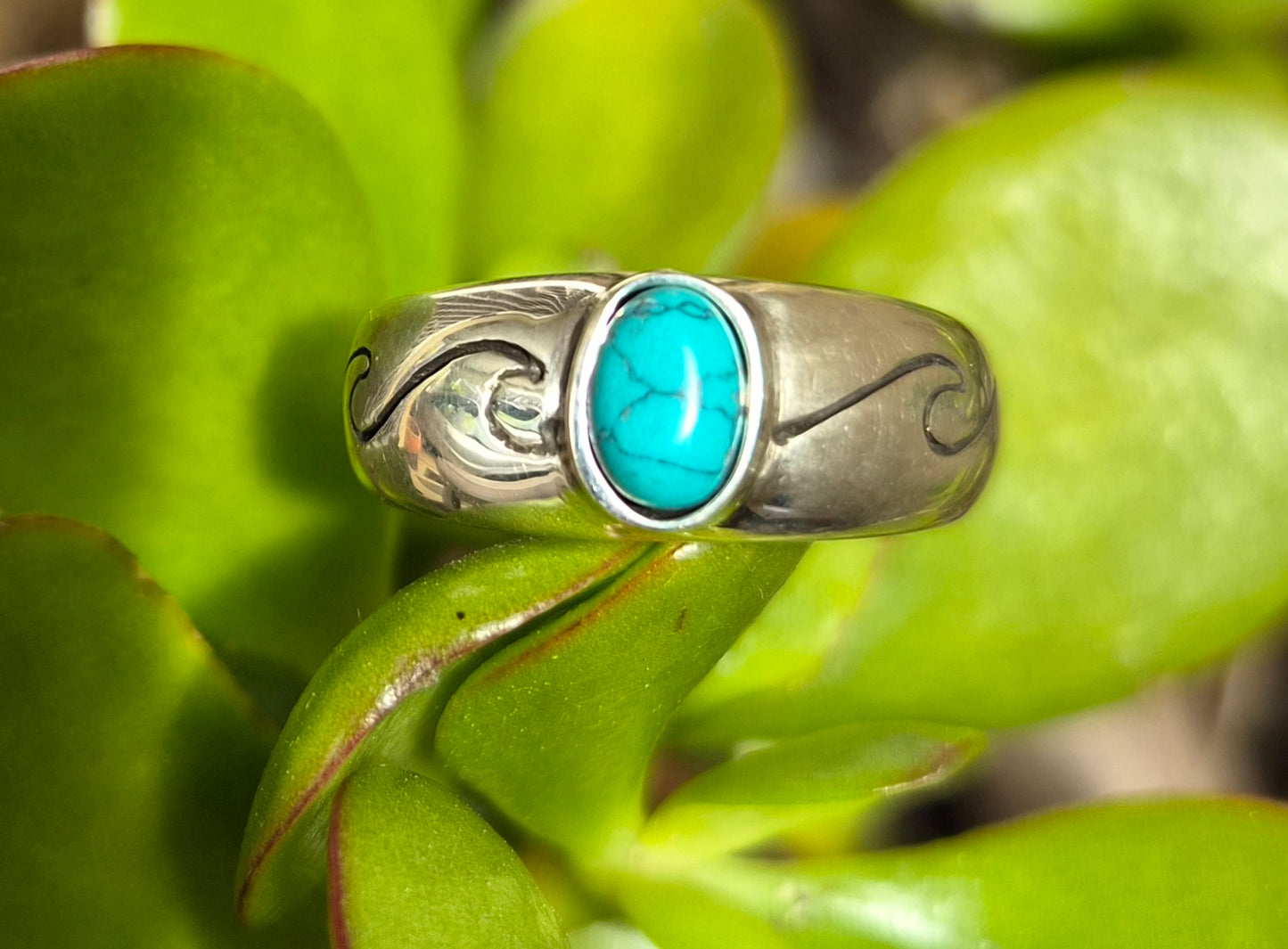 Onyx wave ring,925 sterling silver,sailor surf,surfer,ocean jewelry,snorkel