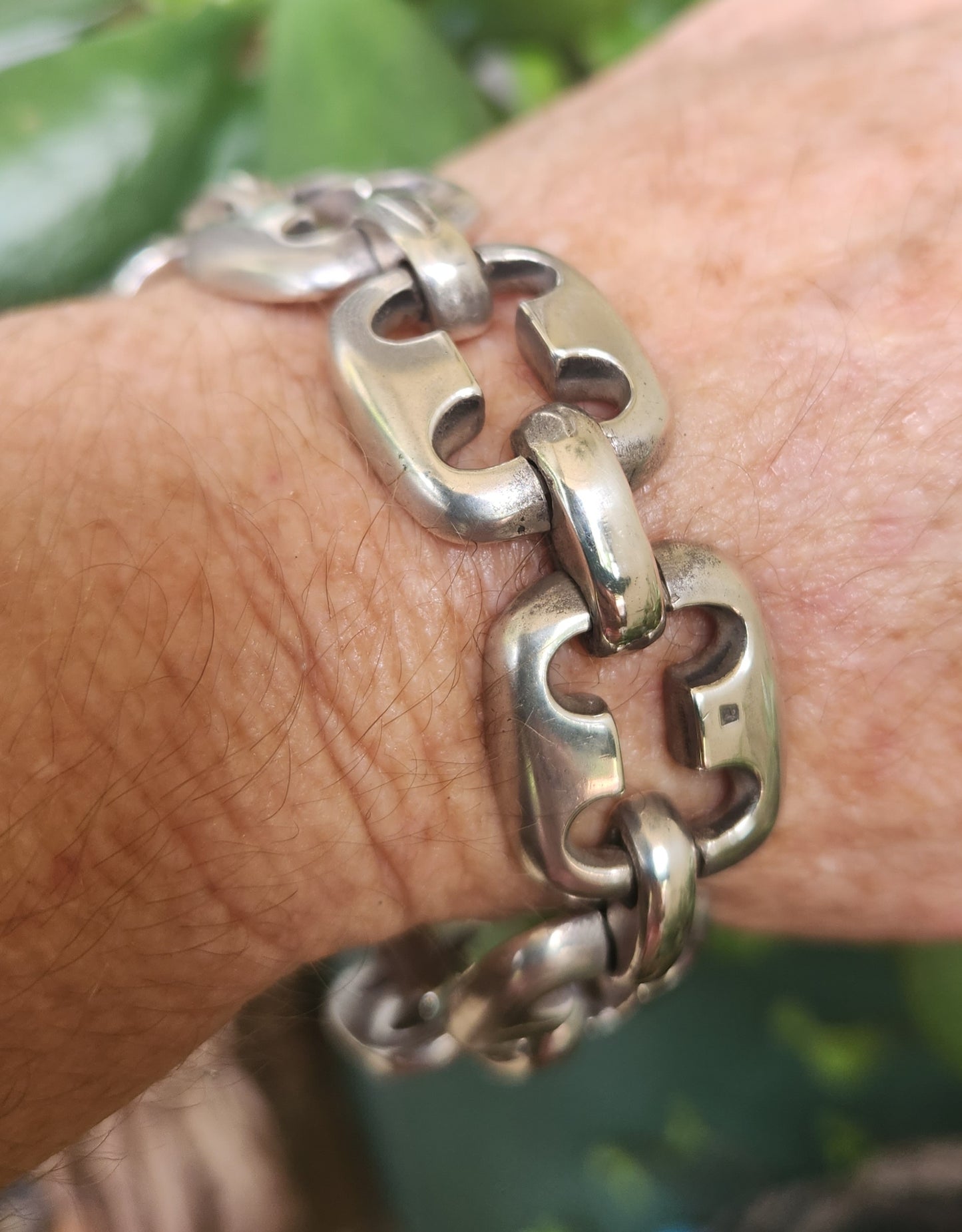 Heavy silver bracelet,925 sterling  handmade,square link chain, unisex,boho,