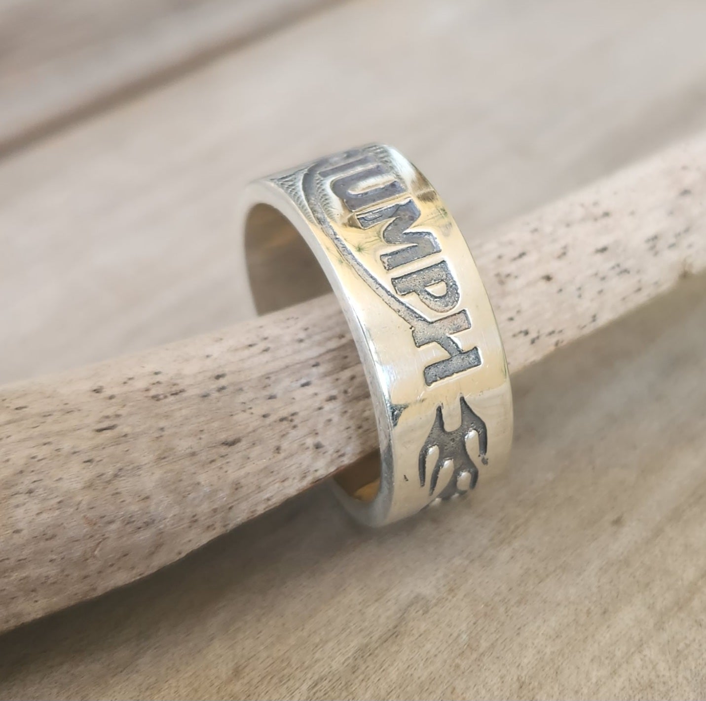 Triumph band,925 sterling silver,motorcycle, biker wedding ring,unisex silver band