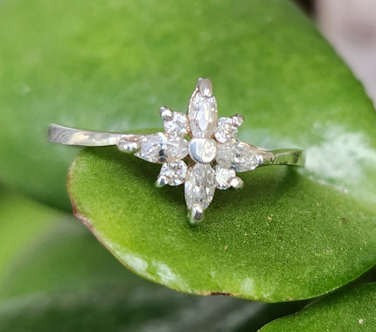 Small star Cz ring,925 sterling silver, dainty pinkie ,Cubic zirconia ,handmade, ring,goddess,boho
