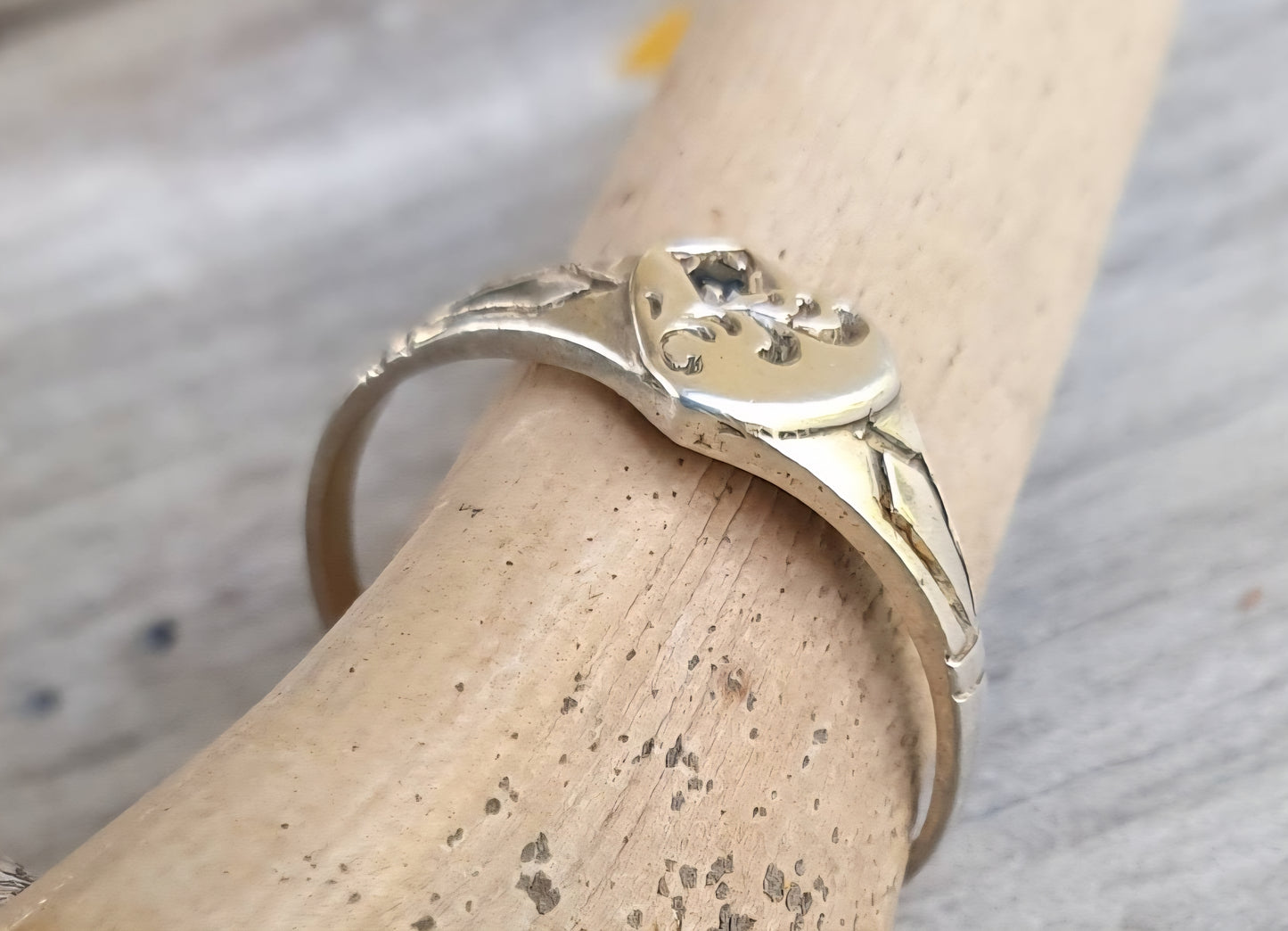 Signet sapphire heart ring,sterling silver,tiny heart,engraved signet,pinkie signet,girls signet ring,heart signet