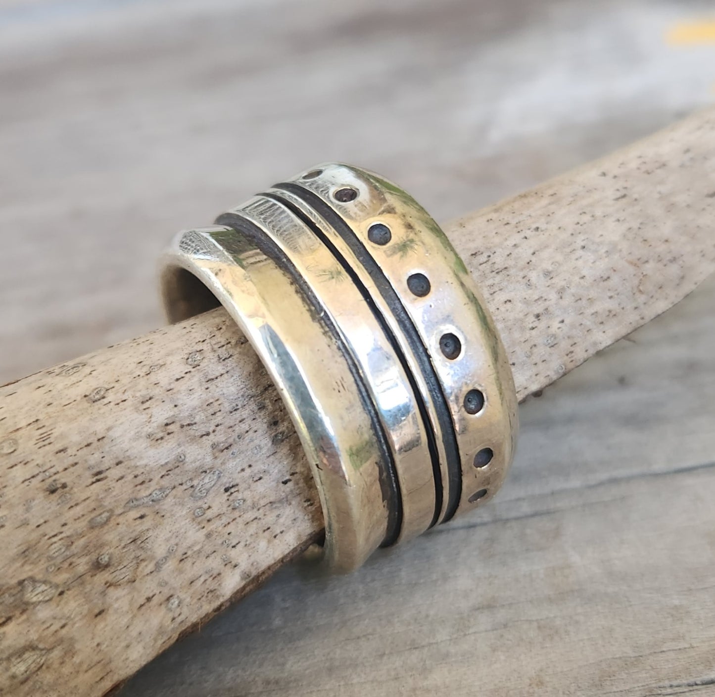 Heavy 16mm wide solid ring,925 sterling silver modern industrial band,handmade,rustic