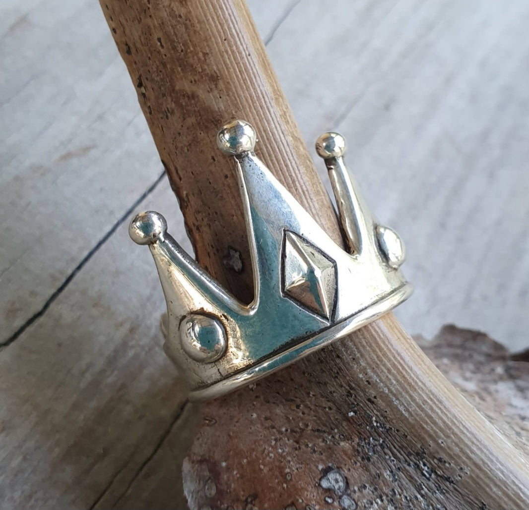 Silver cz crown ring,sterling silver ,handmade custom,long ring,handmade,boho,unisex