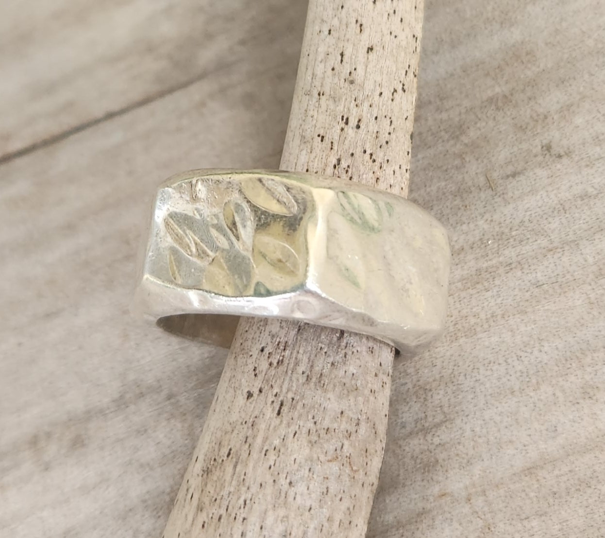 Hexagonal hammered band,solid 26gms sterling silver,rustic handmade ring,unisex  wedding ring,heavy band,industrial,