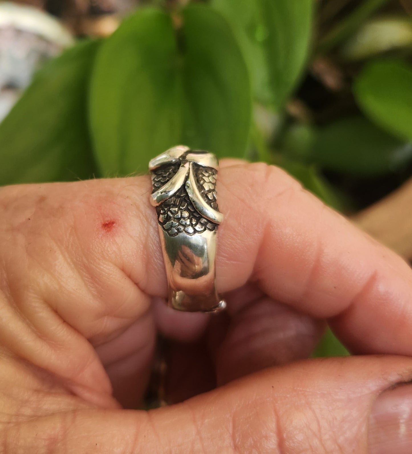 Thick silver band,925 sterling silver ring,dragon skin, modern,steampunk,tribal,dress ring,wedding
