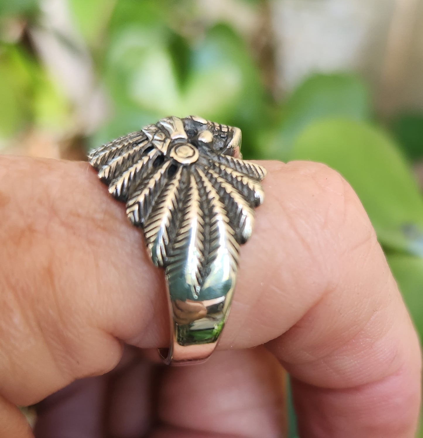indian ring,sterling silver,skull ring,indian skull,Indian chief,tribal,boho ring,unisex,gypsy,eithnic,