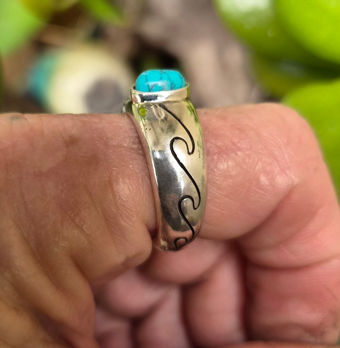 Onyx wave ring,925 sterling silver,sailor surf,surfer,ocean jewelry,snorkel