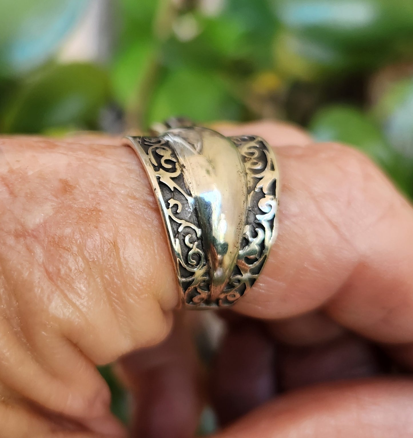 Wide silver ring,925 sterling silver,high dome band,wide rounded band,handmade,wedding,boho,gypsy,