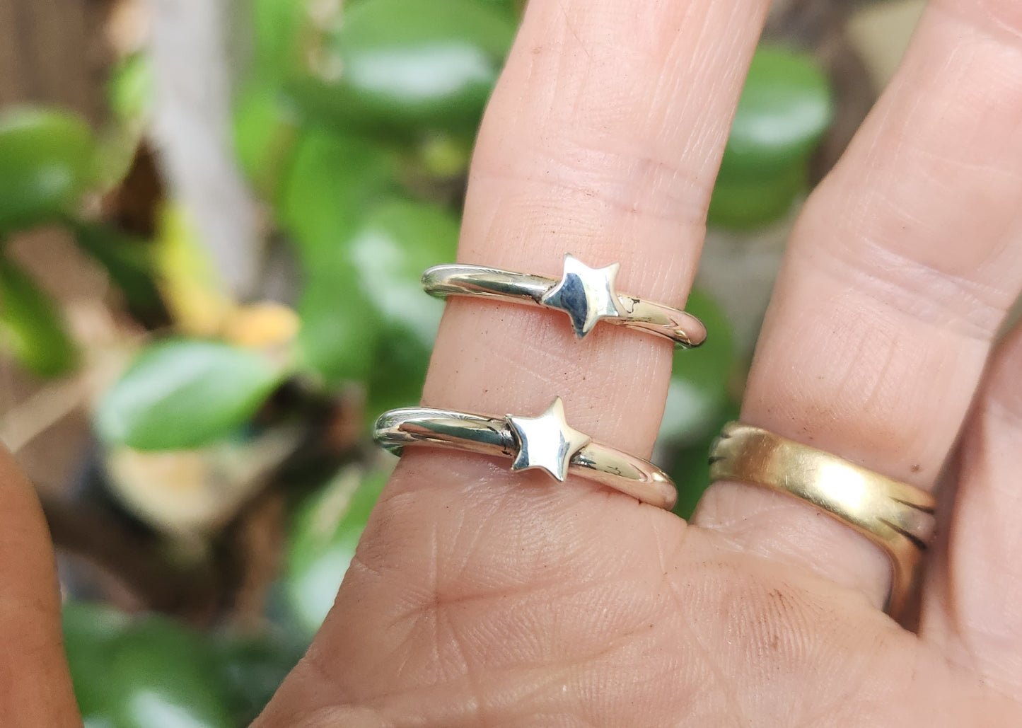 Star ring,92 sterling silver,stacker band,3mm plain halo band or hammered rustic,handmade,boho,goddess,round wedding ,thick silver ring,