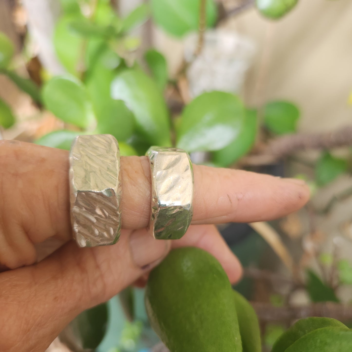 Hexagonal hammered band,solid 26gms sterling silver,rustic handmade ring,unisex  wedding ring,heavy band,industrial,