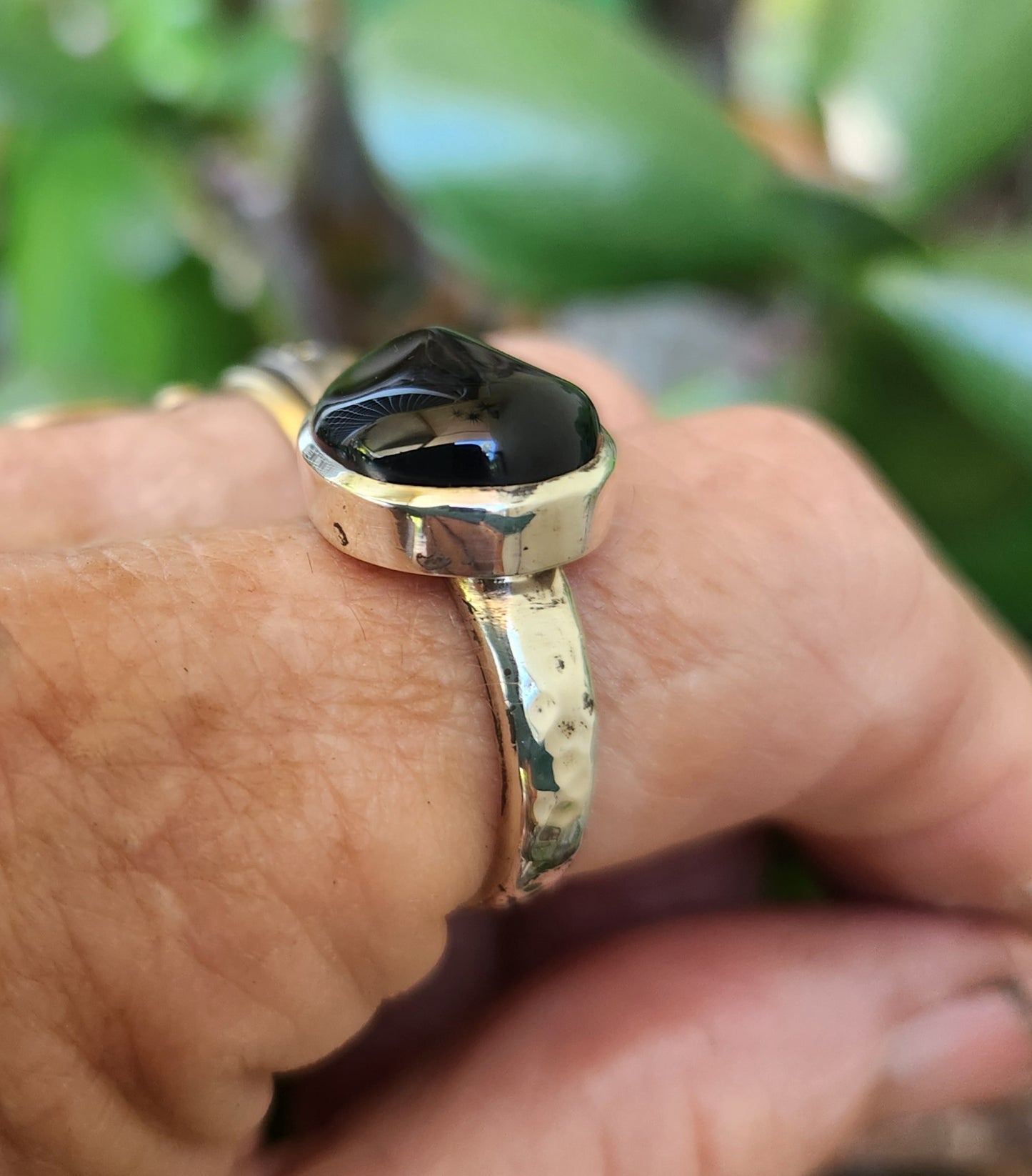 Onyx ring,sterling silver,handmade,boho,gypsy,bespoke onyx band