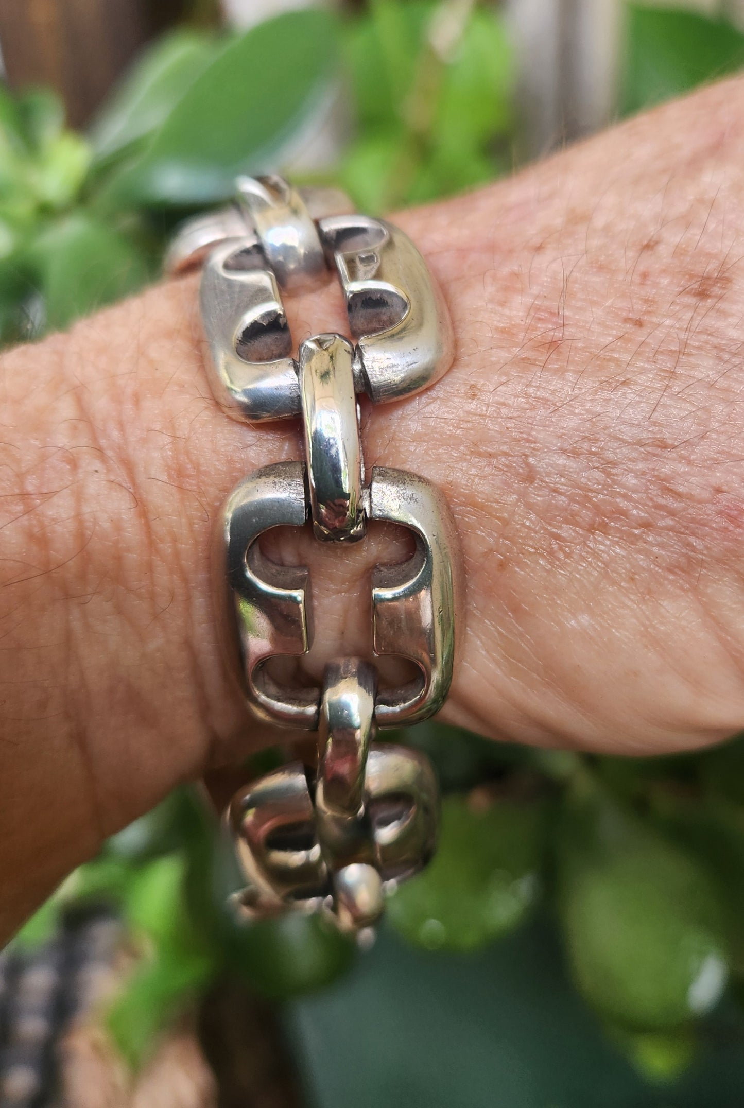 Heavy silver bracelet,925 sterling  handmade,square link chain, unisex,boho,