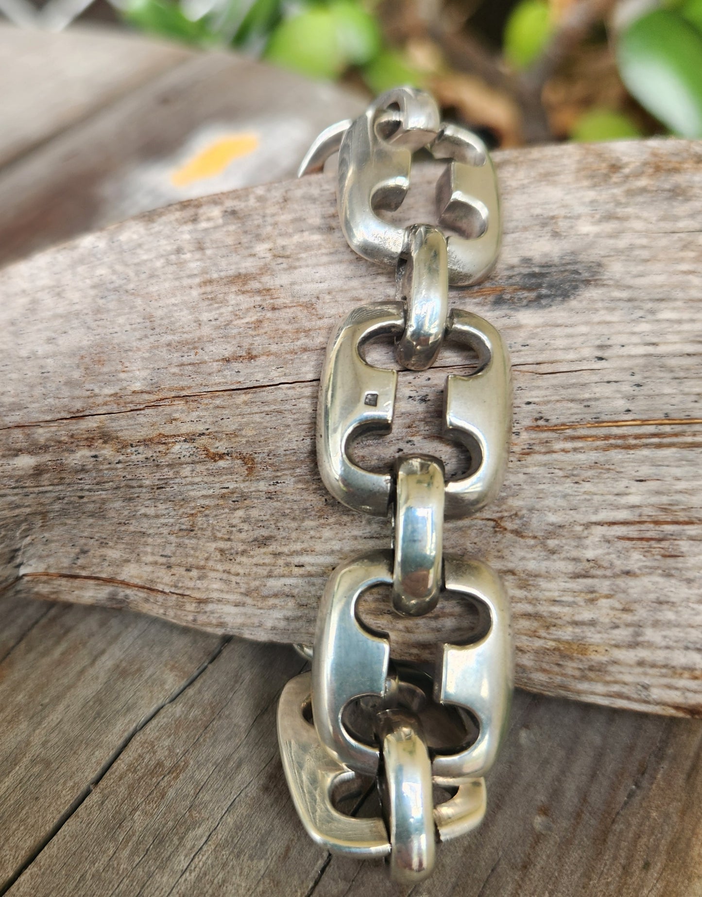 Heavy silver bracelet,925 sterling  handmade,square link chain, unisex,boho,