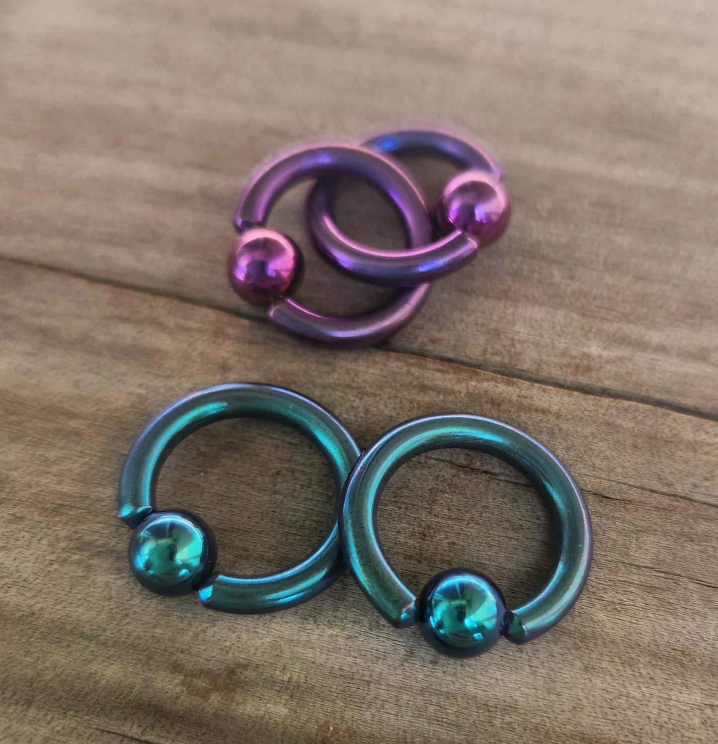 Titanium ring and ball bcr,captive bead ring,12 gauge earring,nipple,belly ring