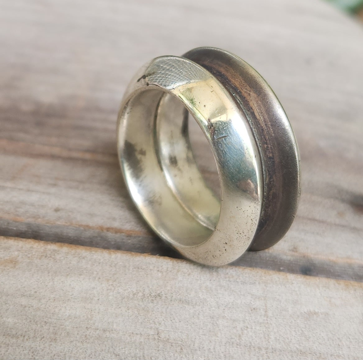 Triangle 13mm ring,double solid sterling silver band,thick, wedding dress ring
