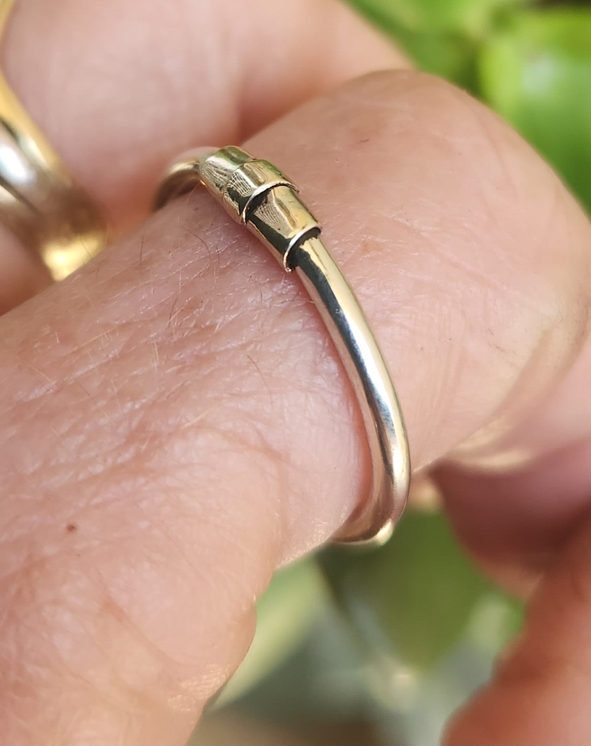 Two tone stacking ring,solid 9ct/9k gold and sterling silver,thin stacker ring,