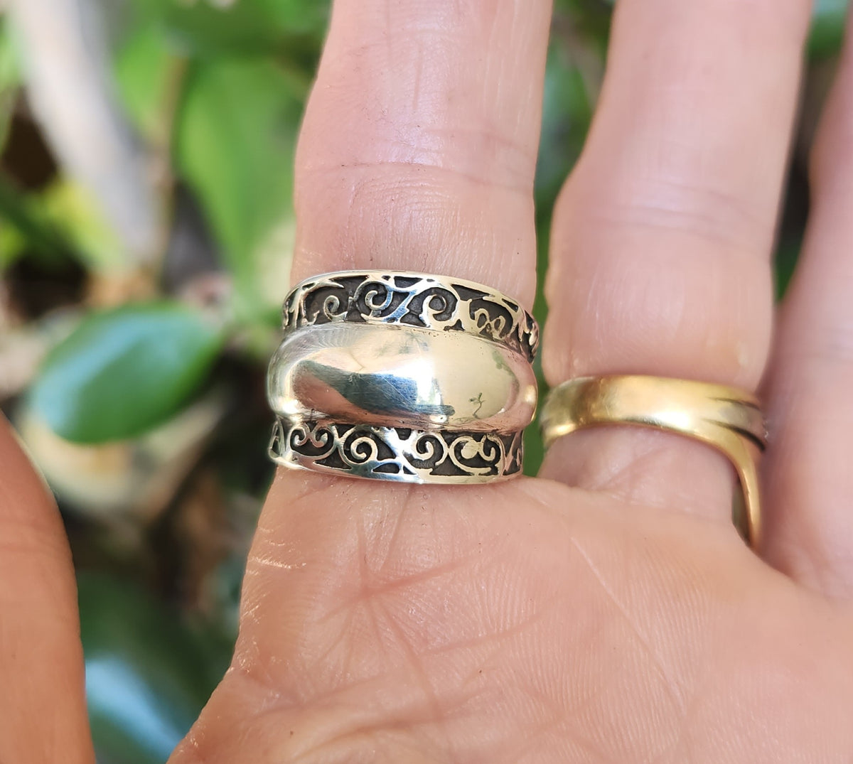 Wide silver ring,925 sterling silver,high dome band,wide rounded band,handmade,wedding,boho,gypsy,