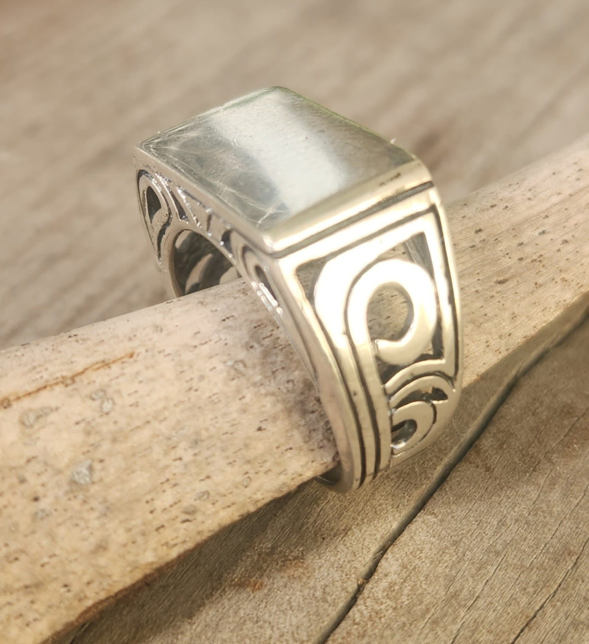 Silver Signet ring,925 sterling silver,filegree blank ring,unisex