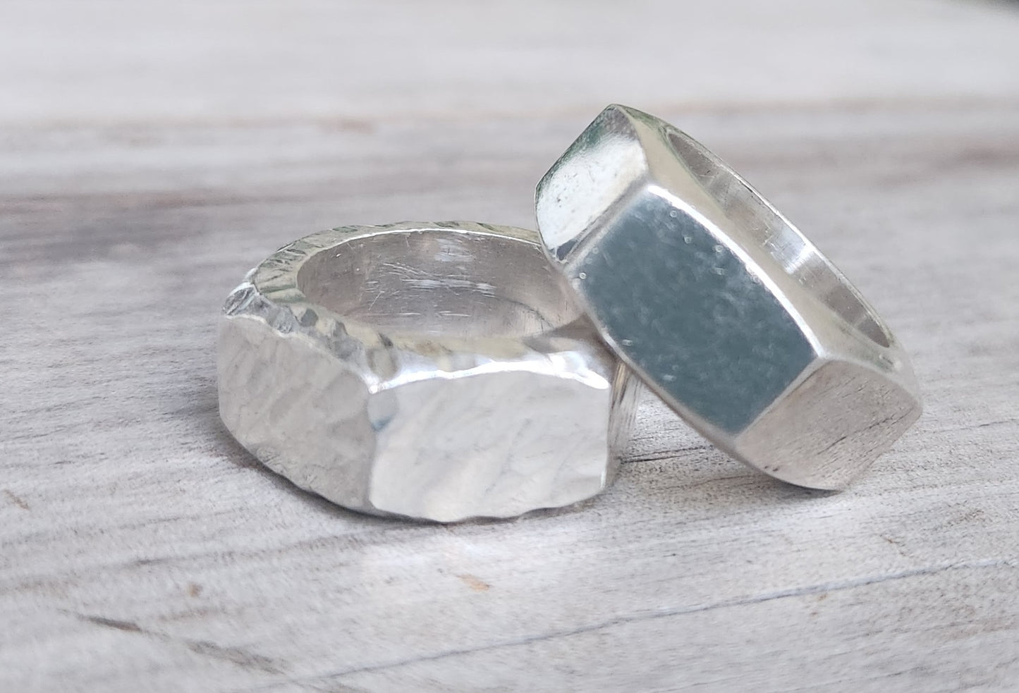 Hexagonal heavy band,solid sterling silver,30gms rustic nut  handmade ring,unisex  wedding ring,heavy band,industrial,