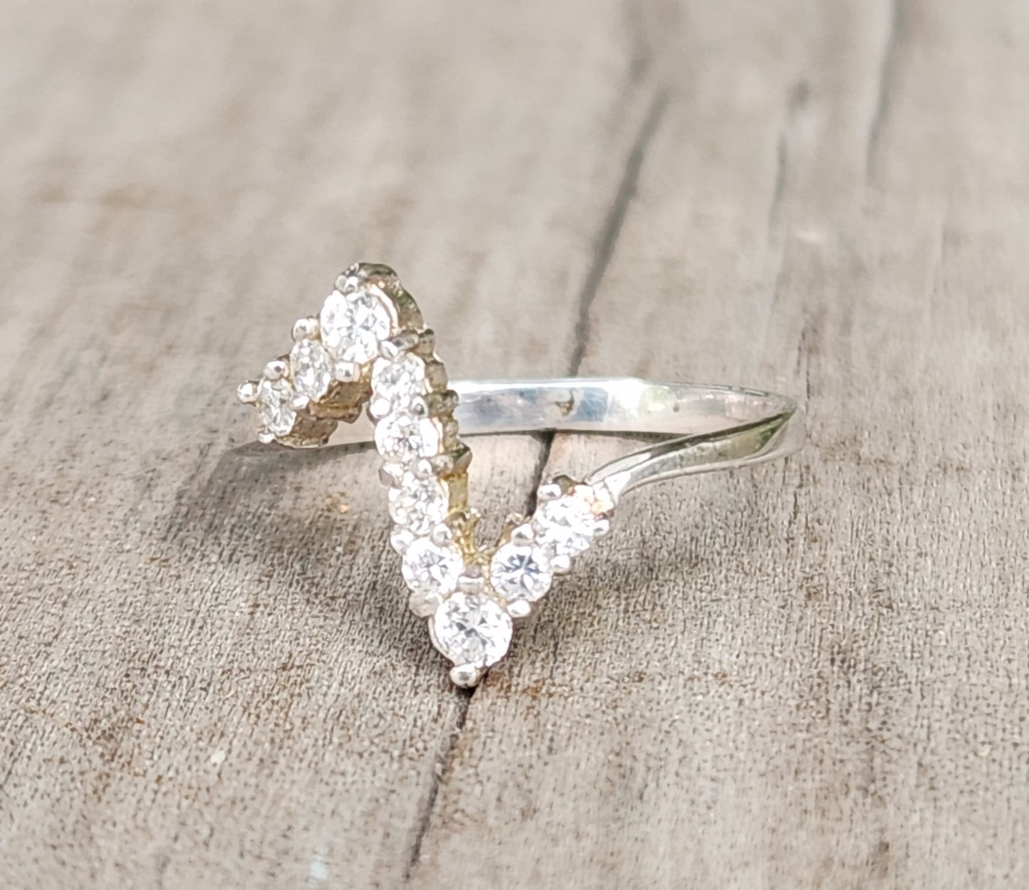 Small Cz ring,925 sterling silver, dainty pinkie ,Cubic zirconia ,handmade, ring,goddess,boho