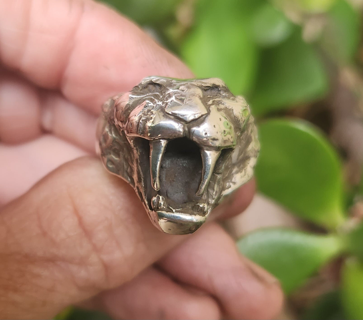 sabber tooth tiger ring,sterling silver,tiger,handmade,chunky.animal,boho,hipster,mens fashion,prehistoric,dynasaur,lion ring