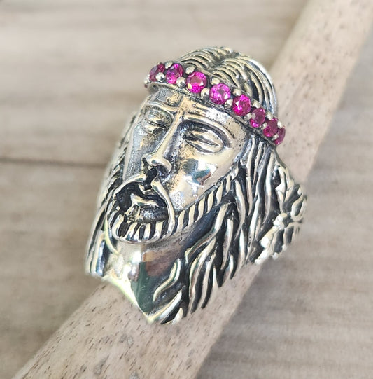Jesus ring,crown of thorns,large ring, sterling silver,Christian,spirituals,religious,God,Catholic,church,blessed,