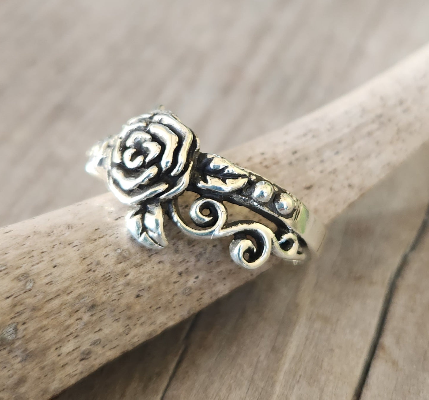 rose ring,sterling silver,flower boho, steampunk,gothic,art nouveau ,victorian,vintage,handmade,gypsy,goddess,women fashion