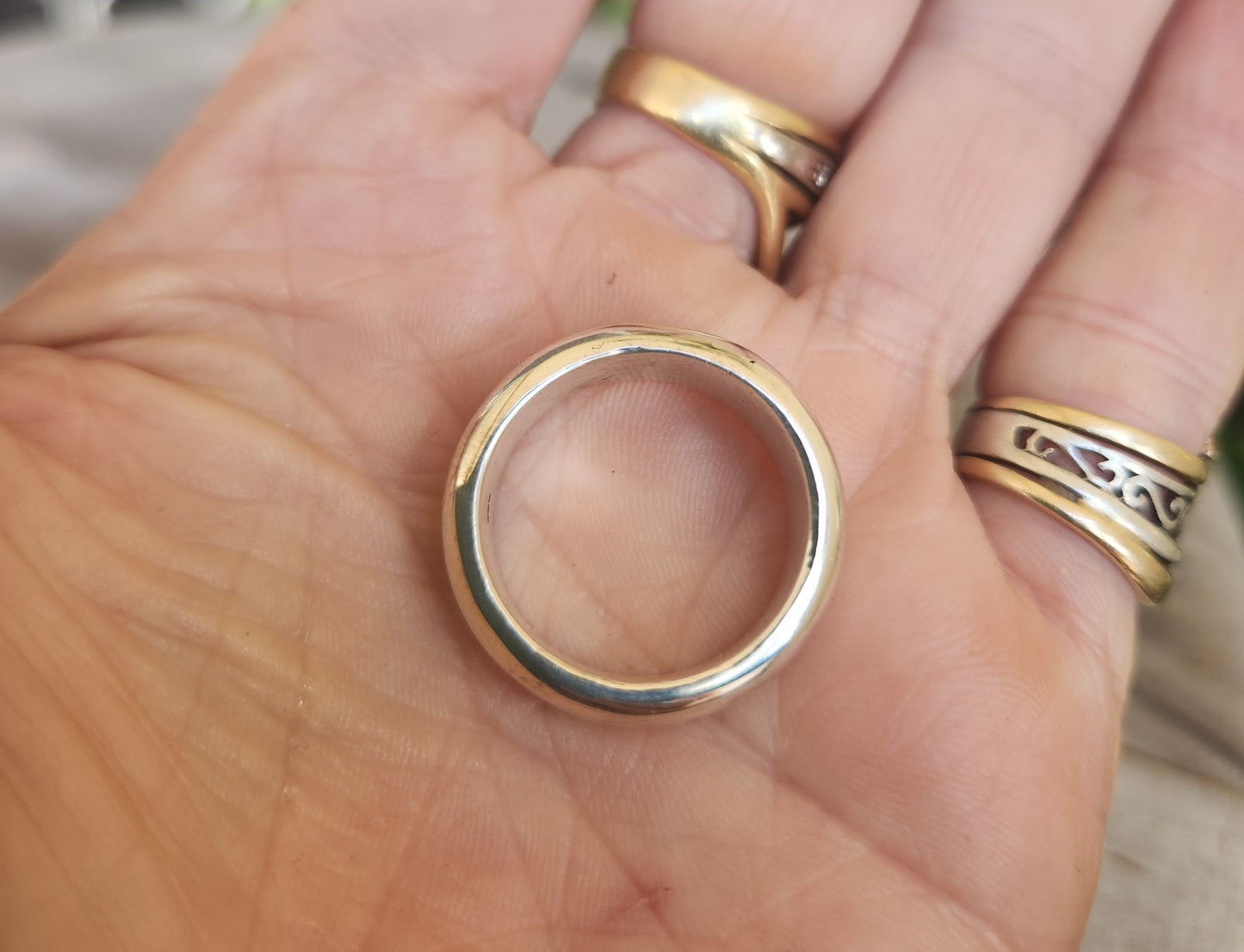 7mm silver ring,925 solid sterling silver,handmade plain band ,rounded band,unisex,d ring,