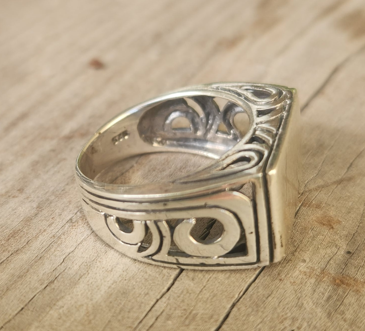 Silver Signet ring,925 sterling silver,filegree blank ring,unisex