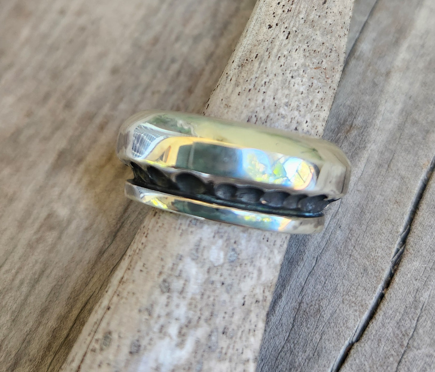 Heavy wide band, nugget,925 sterling silver,handmade,11 mm  hammered,rustic,industrial,steampunk wedding, dress ring