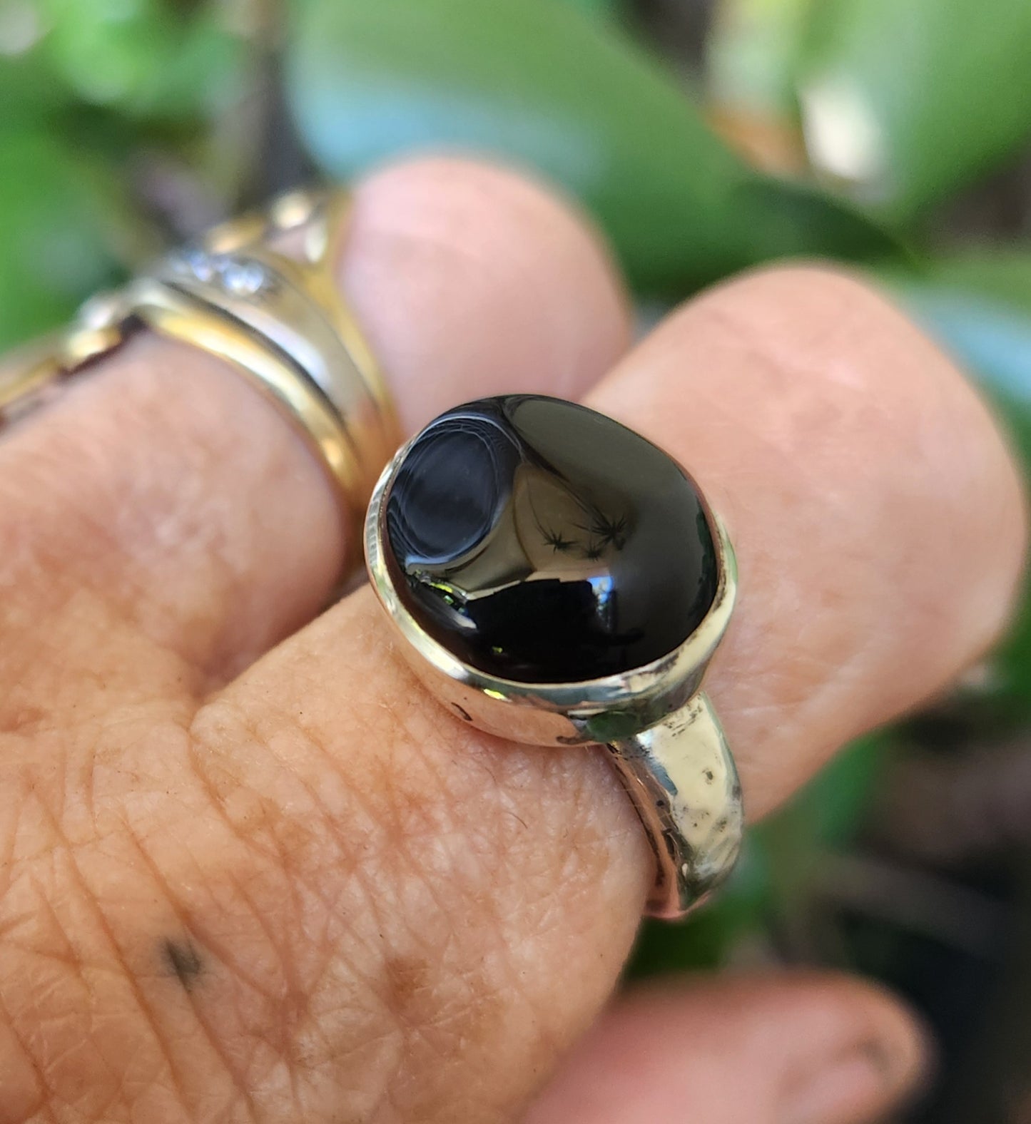 Onyx ring,sterling silver,handmade,boho,gypsy,bespoke onyx band