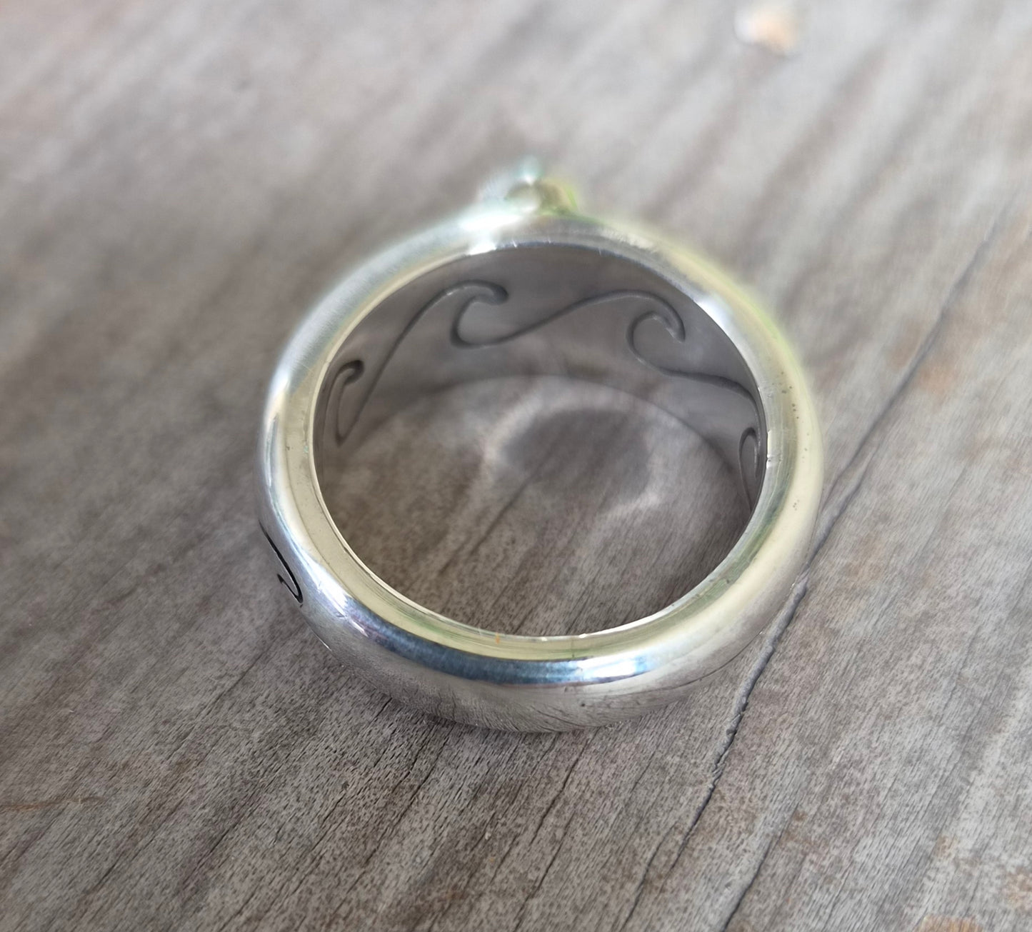 Onyx wave ring,925 sterling silver,sailor surf,surfer,ocean jewelry,snorkel
