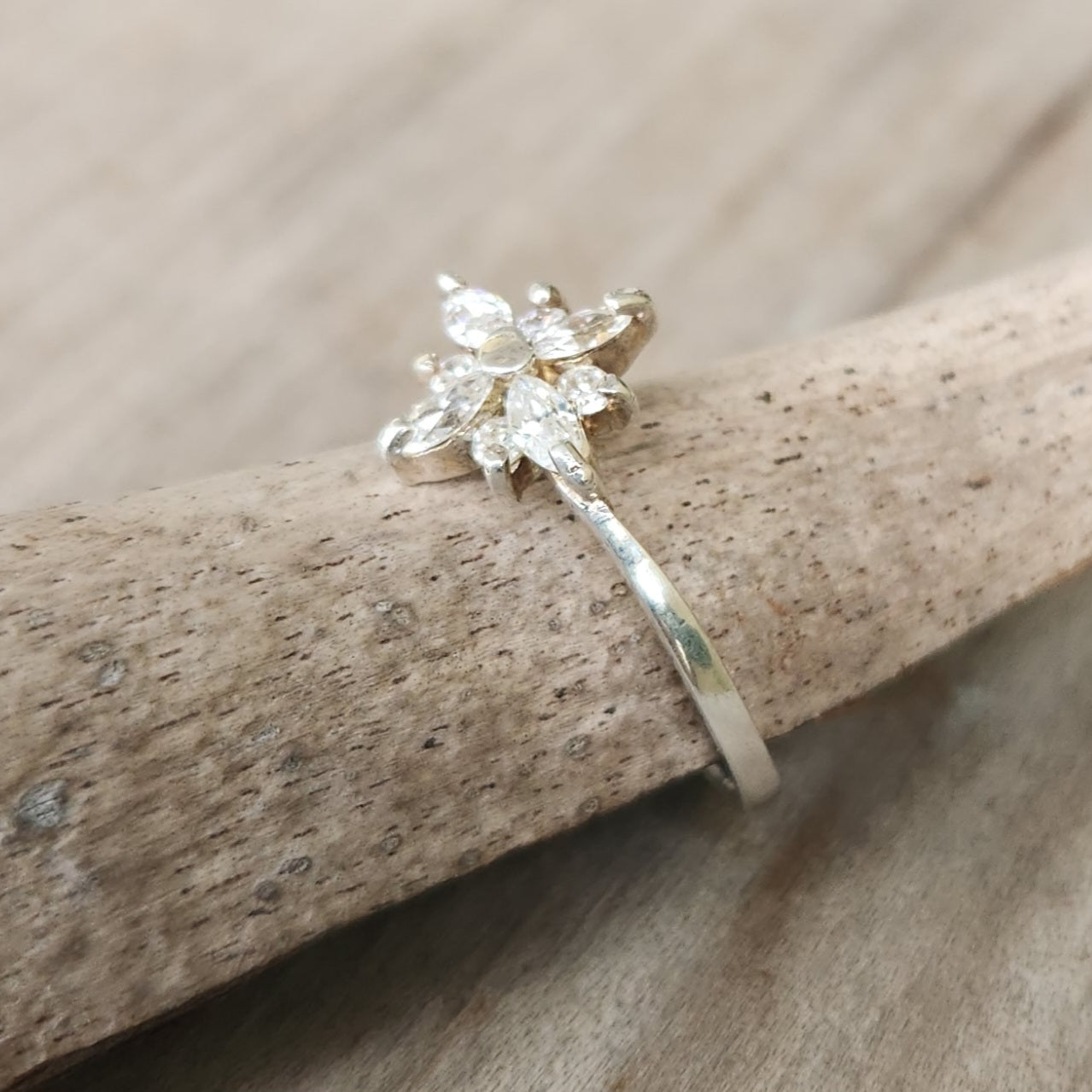 Small star Cz ring,925 sterling silver, dainty pinkie ,Cubic zirconia ,handmade, ring,goddess,boho