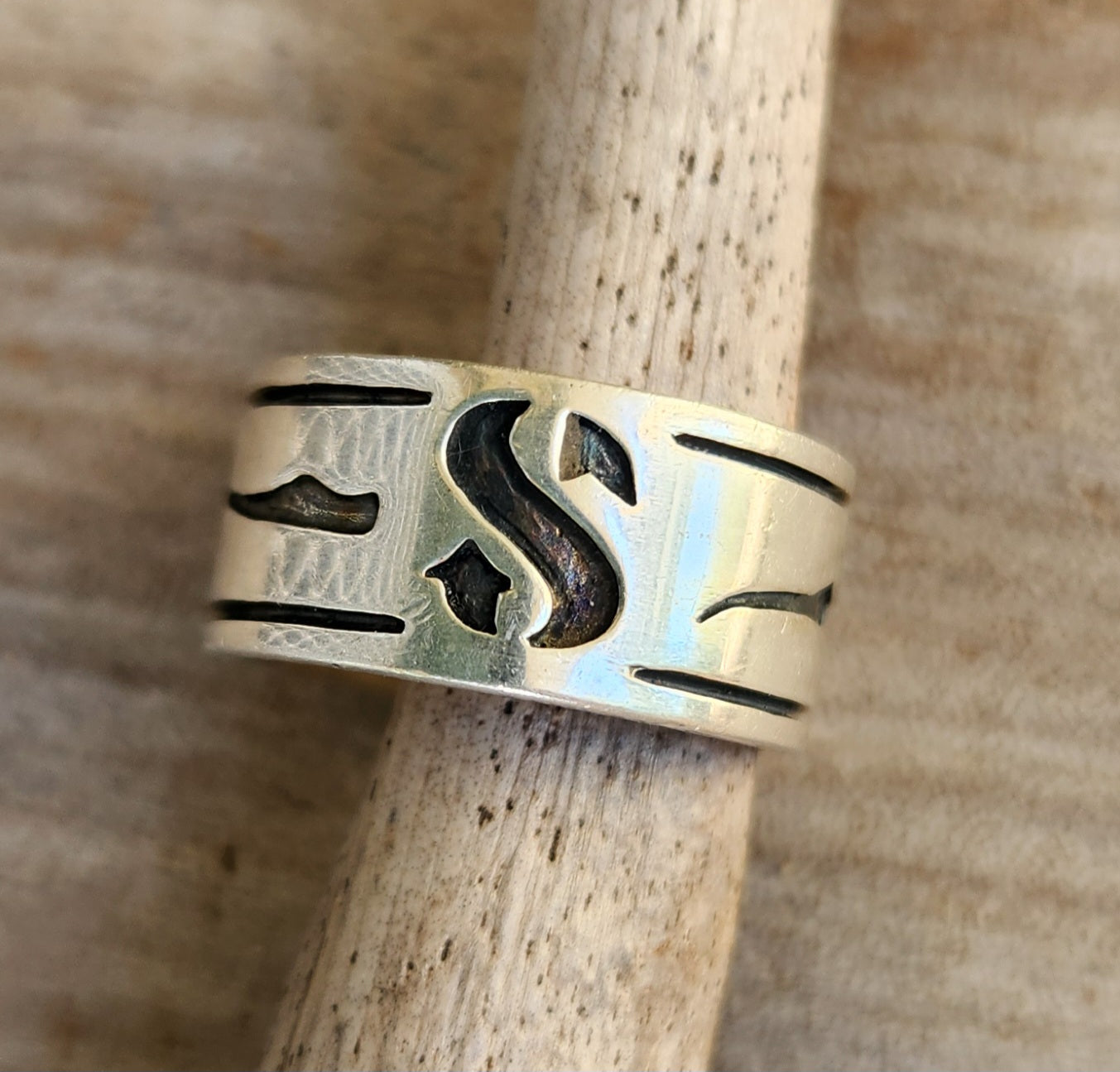 Snorkling diving ring,925 sterling silver, S band with flippers,fins,ocean jewelry,