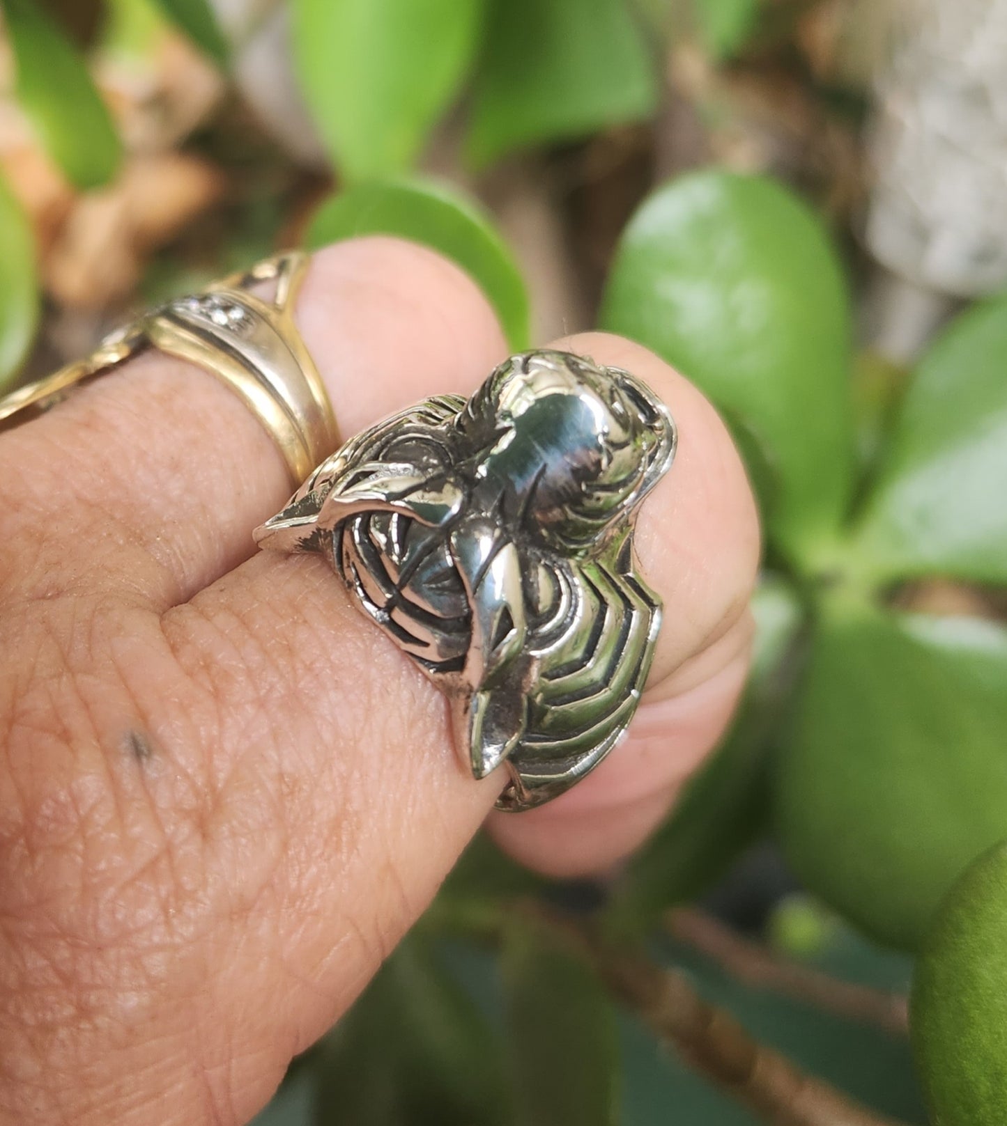 tiger ring,925 sterling silver,Large tiger,rockabilly,chunky ring,