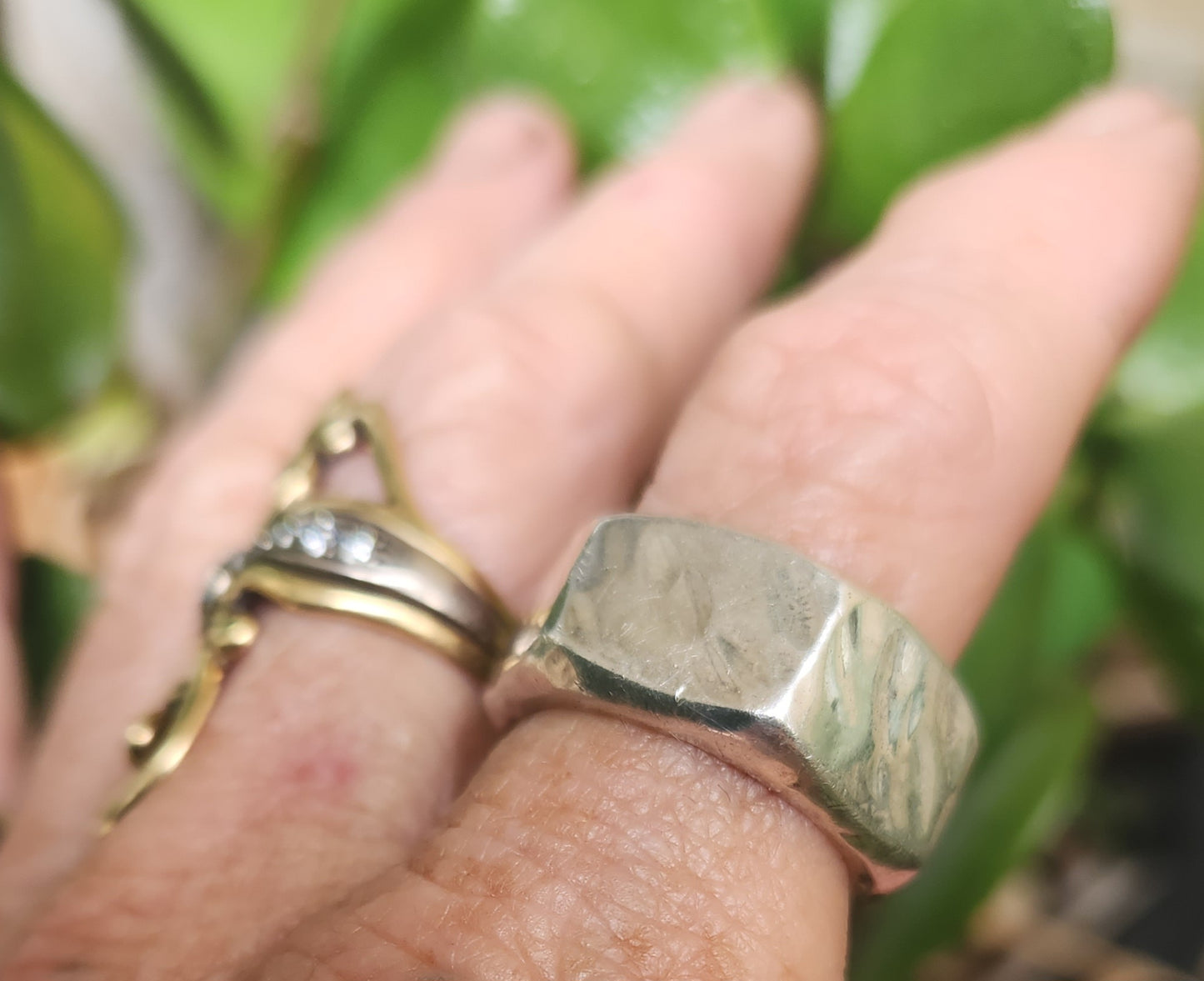 Hexagonal hammered band,solid 26gms sterling silver,rustic handmade ring,unisex  wedding ring,heavy band,industrial,
