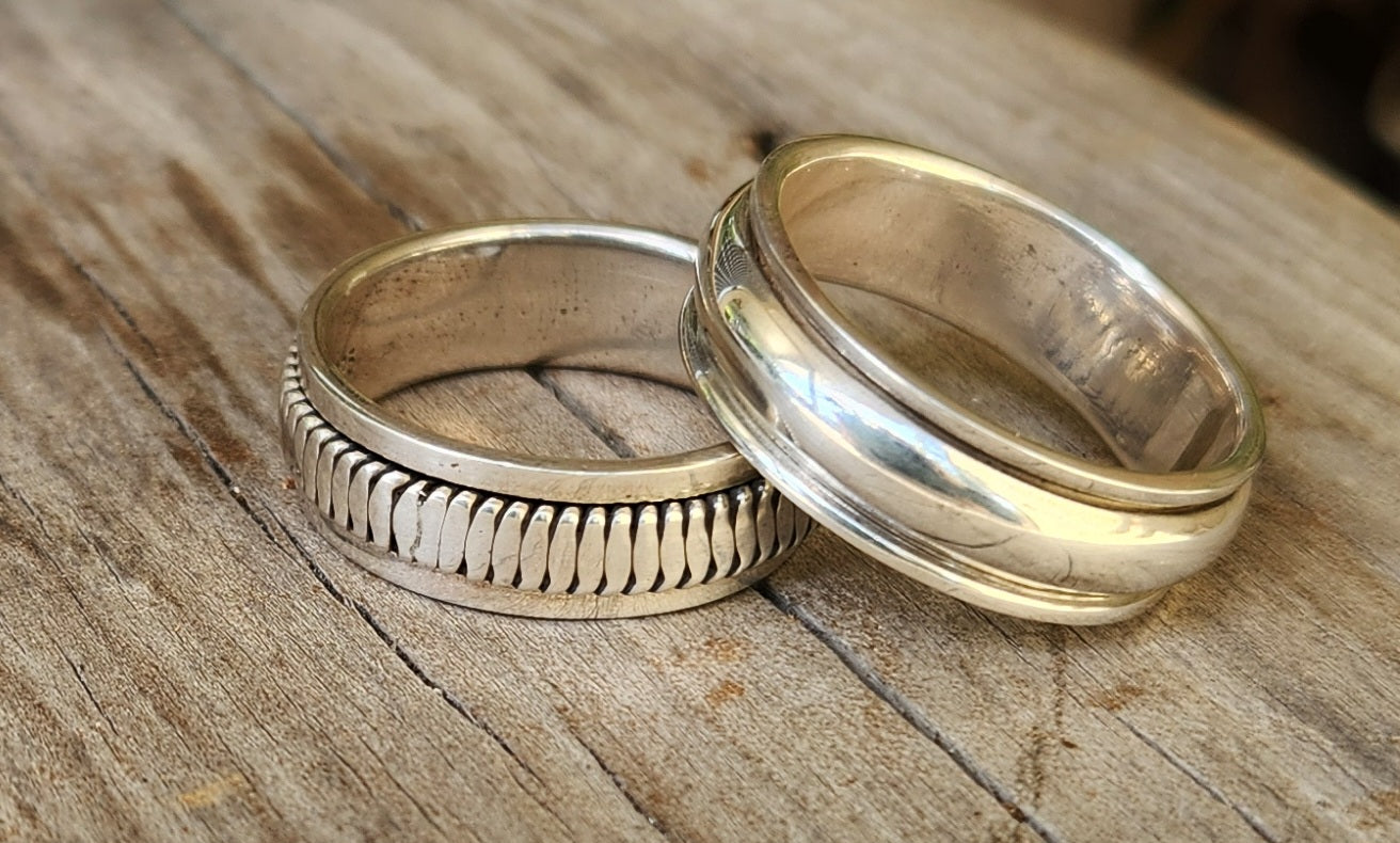 spinner worry ring,925 sterling silver,large size,plain silver band,handmade wedding,bespoke