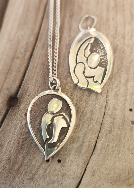 surfer pendant,925 sterling silver,surfboard rider, wave,surf charm,beach ocean jewelry,handmade,