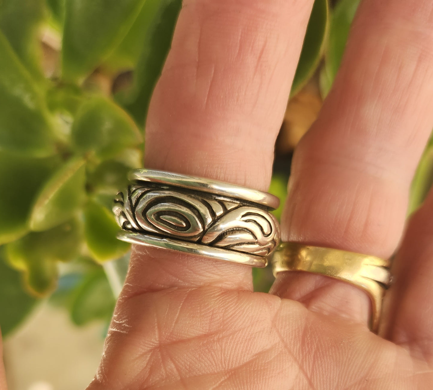 Wide ring,chunky spinner,solid ring,sterling silver,tribal,celtic worry ring,wedding,dress, chunky ring,scroll,bespoke