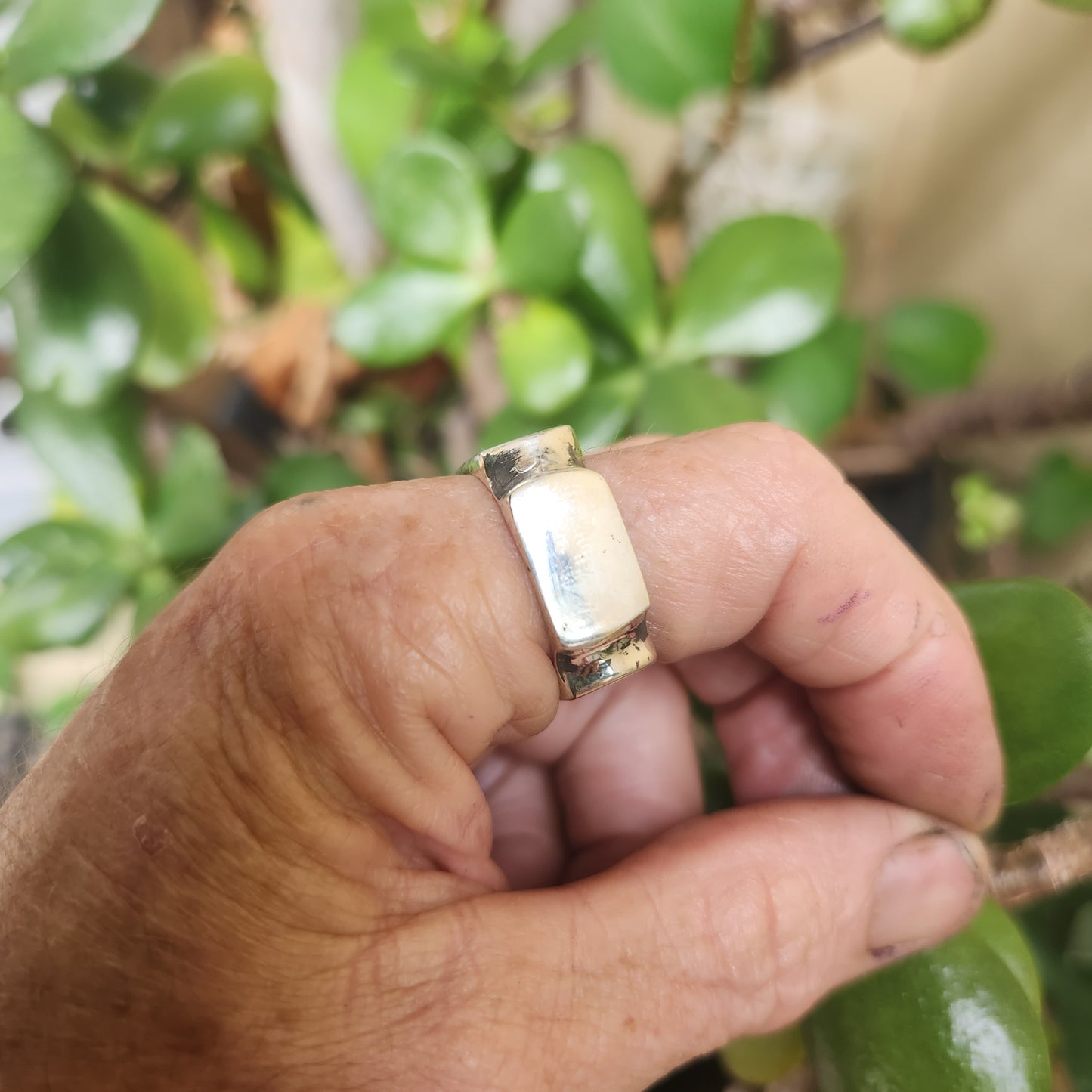 Silver square Signet ring,sterliing silver, 9mm wide,handmade,boho,college ring,blank ring,unisex