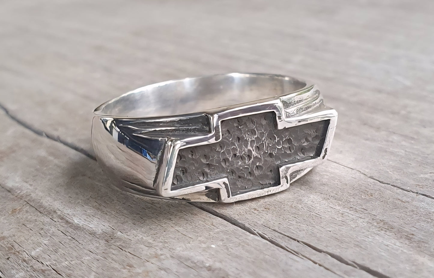 Chev car ring,sterling silver, small cheve ring,rockabilly,hot rod,truck ring,vintage car,hipster,