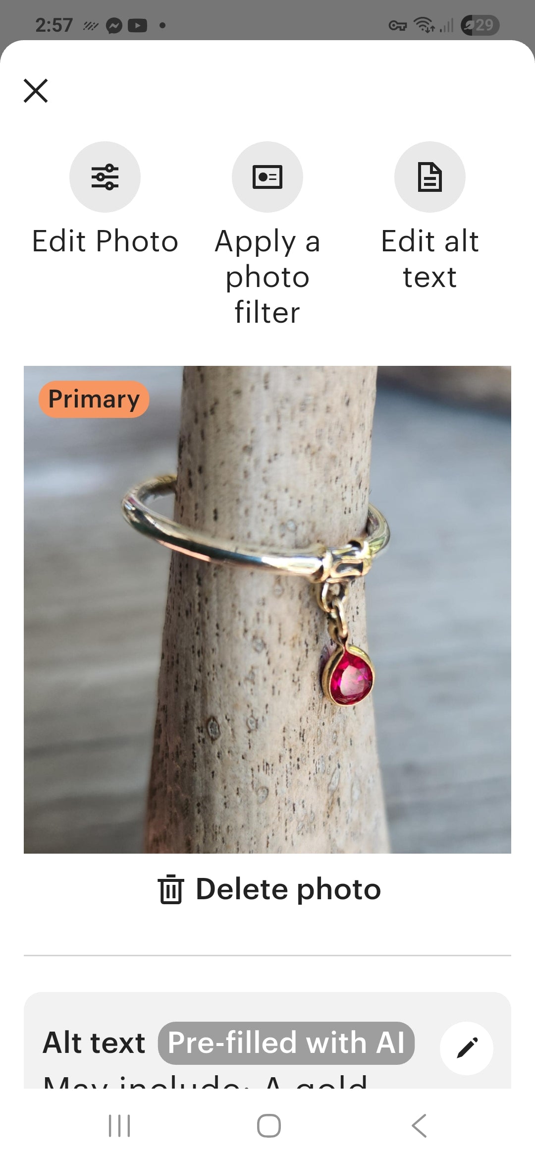 Two tone ring,9ct/9k gold and sterling silver,dangling pear cz in 9k setting  mixed metal ring,thin silver halo ring,