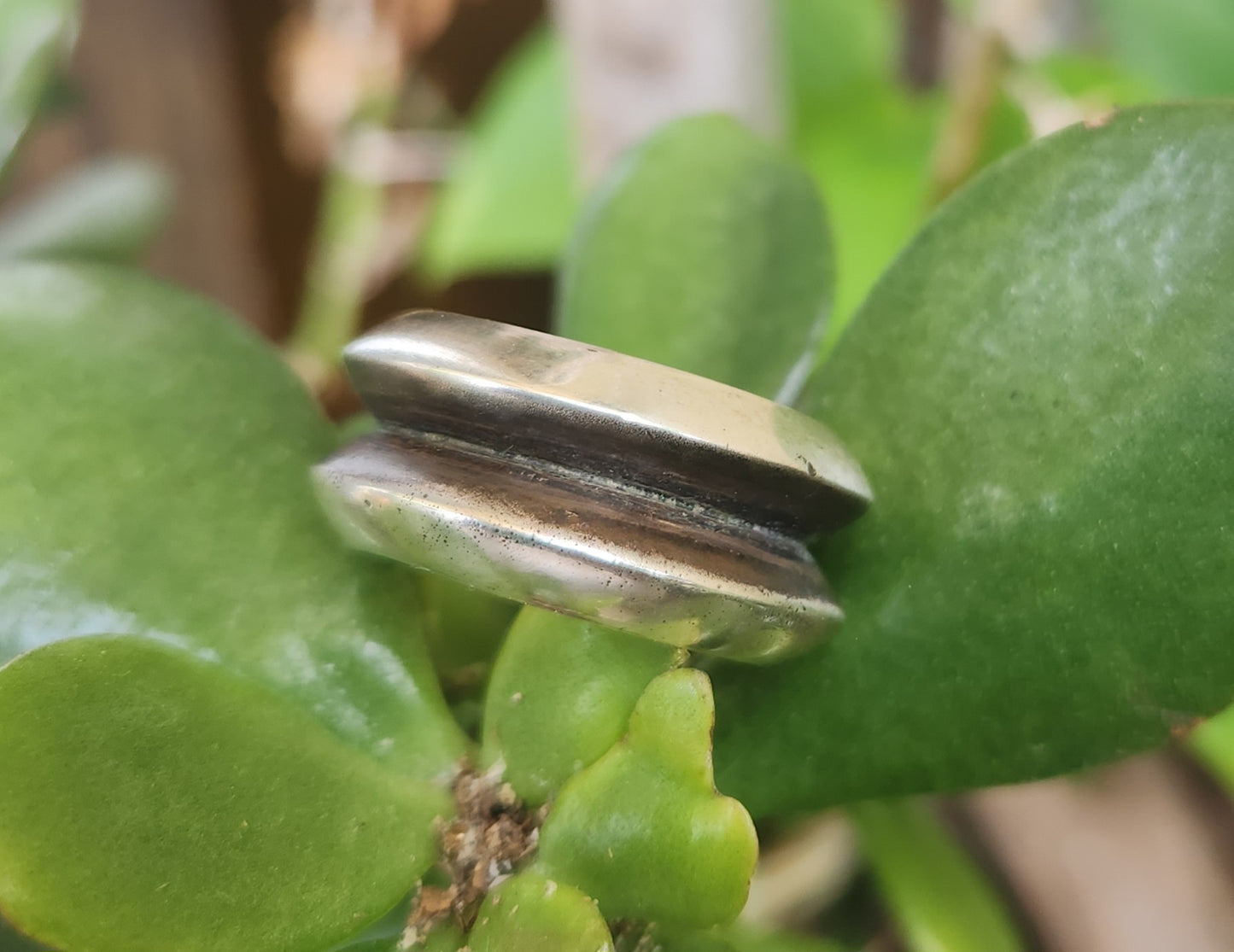 Triangle 13mm ring,double solid sterling silver band,thick, wedding dress ring