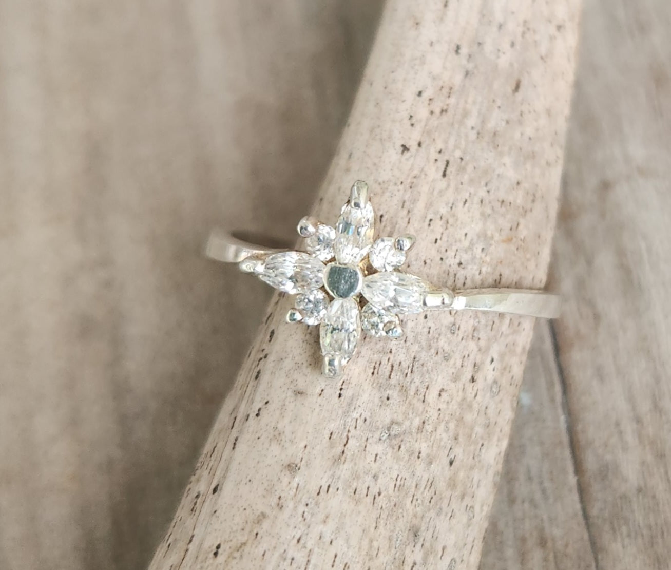 Small star Cz ring,925 sterling silver, dainty pinkie ,Cubic zirconia ,handmade, ring,goddess,boho