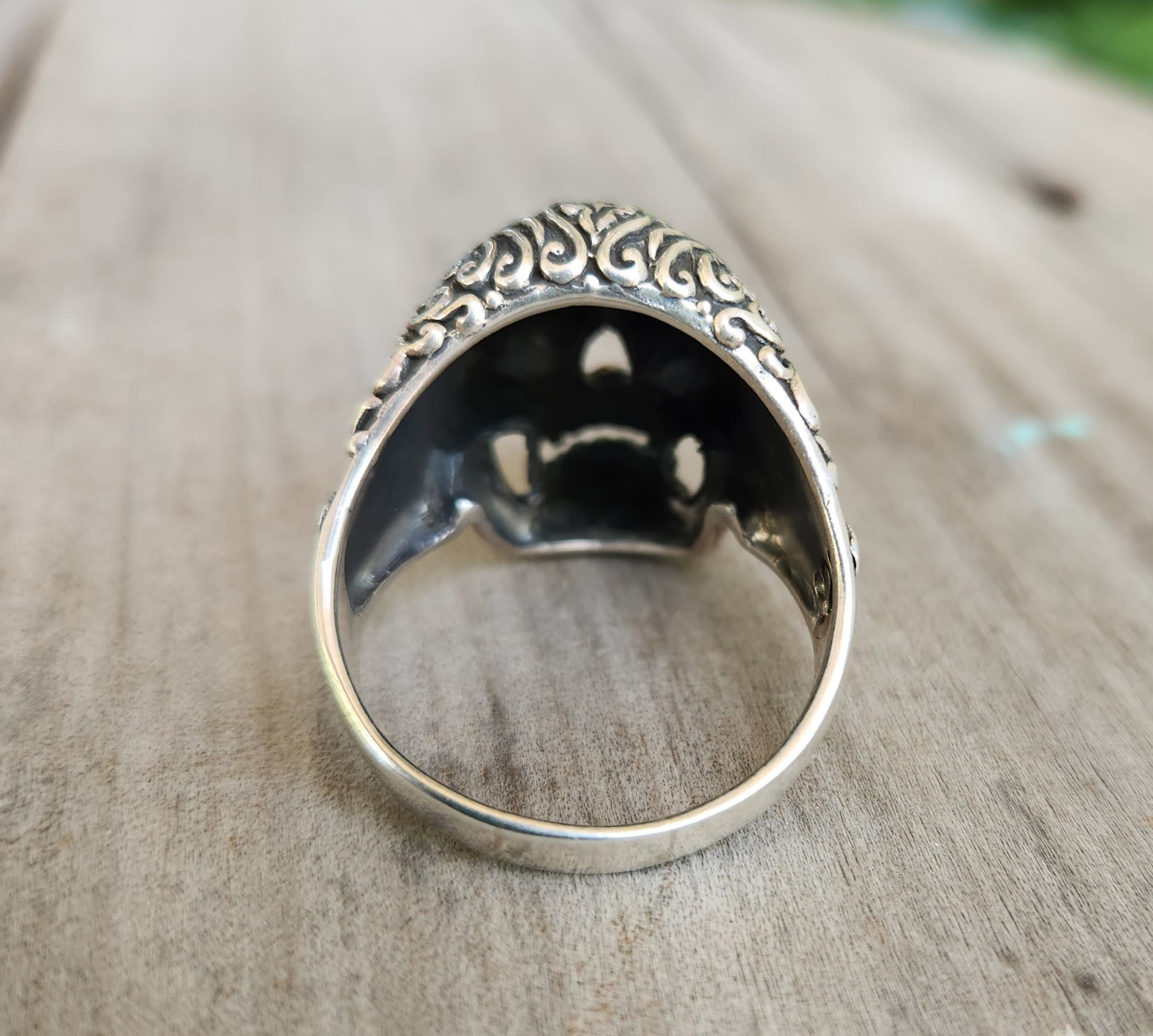 Large sad skull,925 sterling silver,day of the dead, skull,steampunk,gothic, punk,large skull ,long silver ring,handmade,
